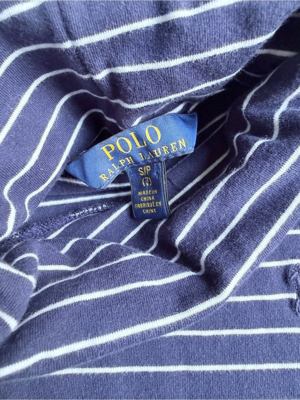 Polo by Ralph Lauren Navy and White Striped Knit Top - Picture 3 of 5